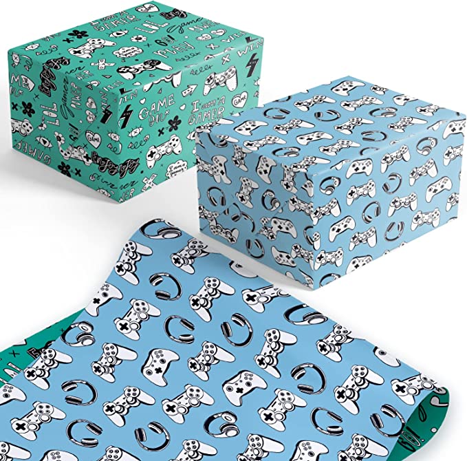 Gaming Wrapping Paper Sheets by Ruby Ashley